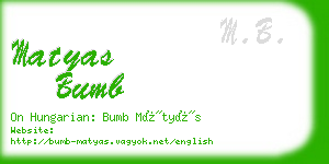 matyas bumb business card